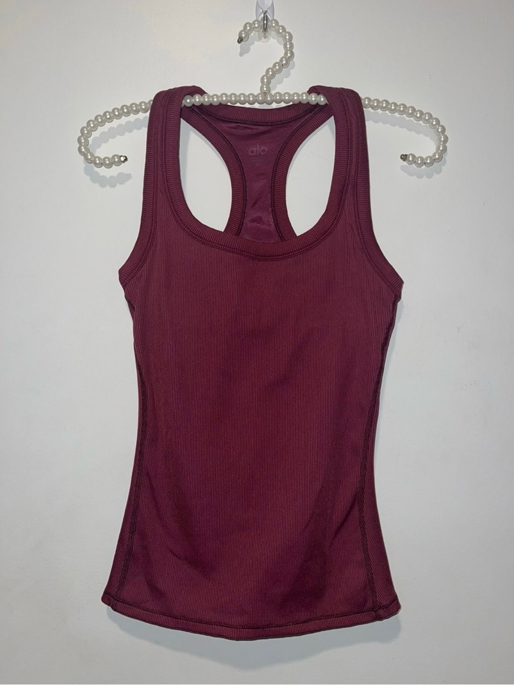 ALO Yoga Women's Ribbed Racerback Tank in Wine